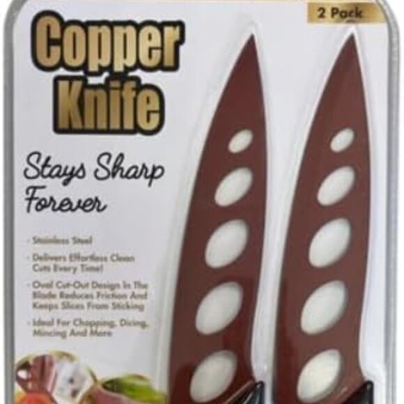As Seen On TV Home Innovations Non Stick Copper Knife Stay Sharp Forever (2 Pack - Picture 1 of 2